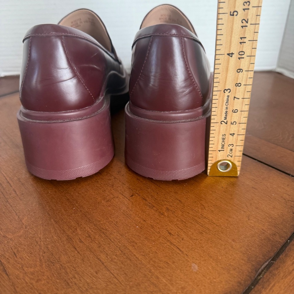 Cole Haan Grand 360 Burgundy Leather‎ Chunky Lug Sole Penny Loafers W30115 8.5B - Picture 3 of 7